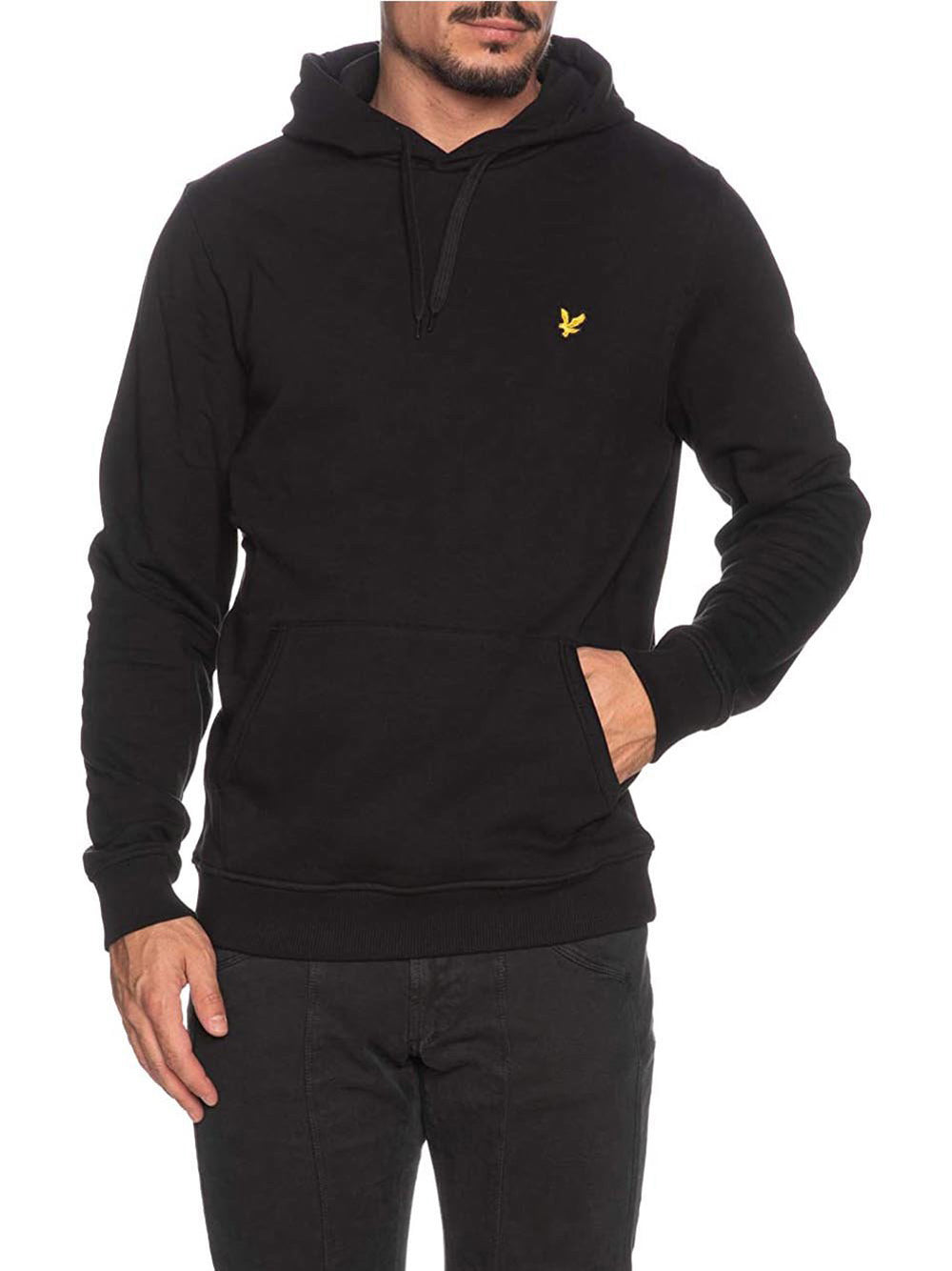 Lyle & Scott Felpa Cappuccio Lyle & Scott Brushed Back da Uomo - Nero