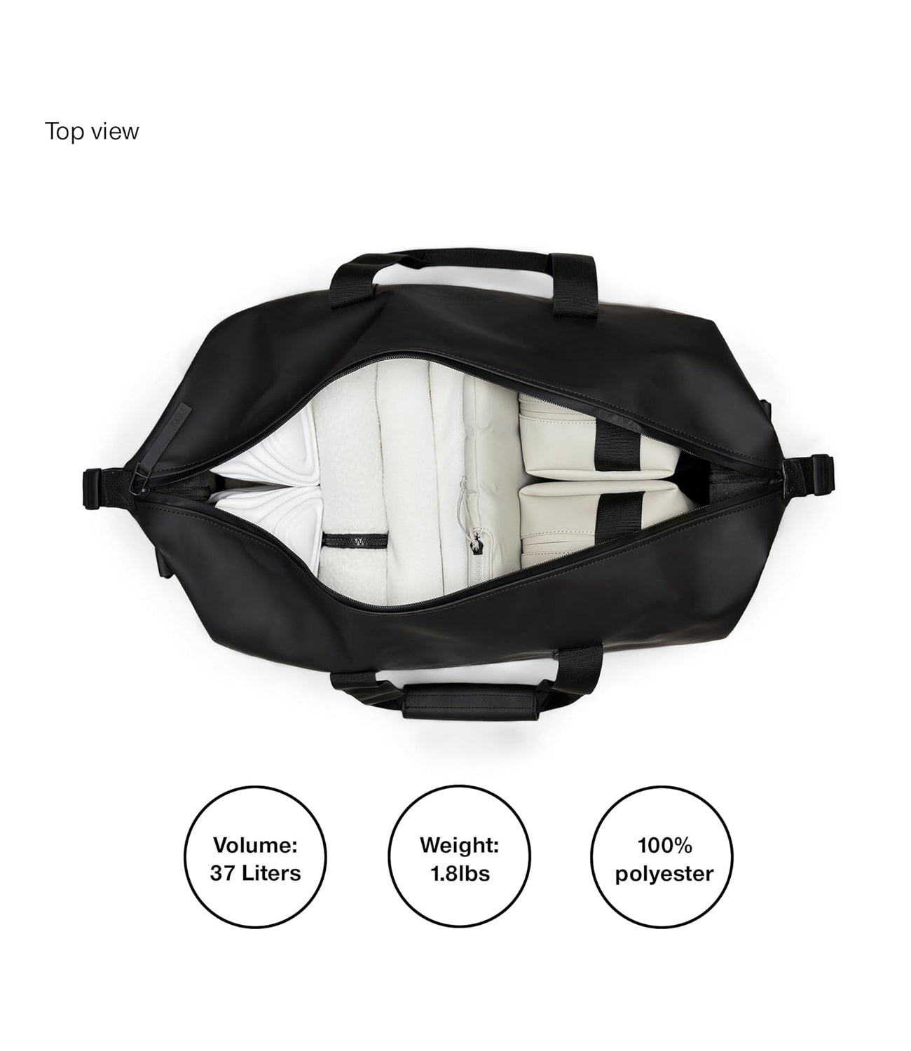 Rains Borsa Unisex Mod. WEECKEND BAG 14200 01 Black Nero