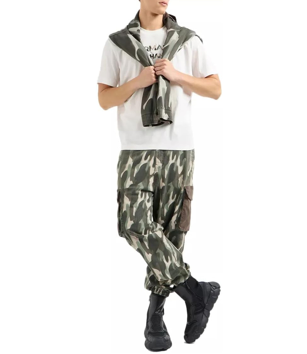 A|X Armani Exchange T-shirt Uomo Mod. 6DZTHC ZJBYZ 1116 Bianco