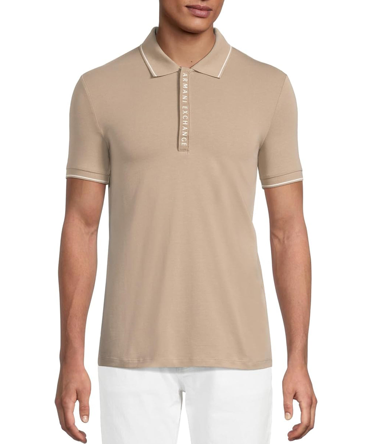 A|X Armani Exchange Polo Maniche Corte Uomo Mod. 8NZF71 ZJH2Z U6167 Sabbia Beige