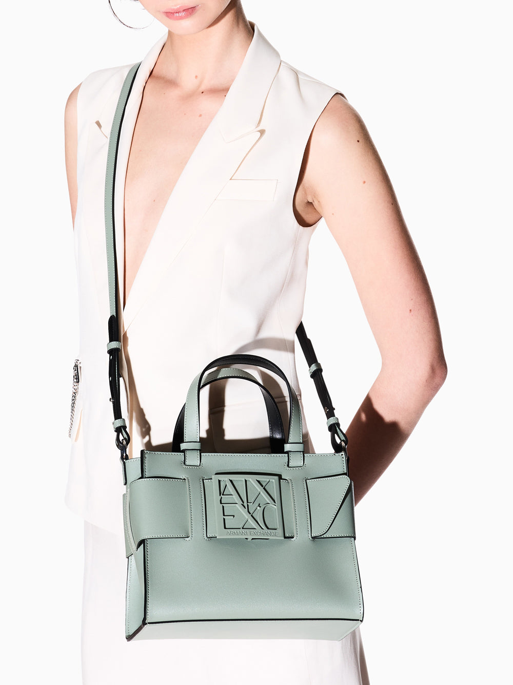 Borsa a Mano Armani Exchange da Donna - Verde