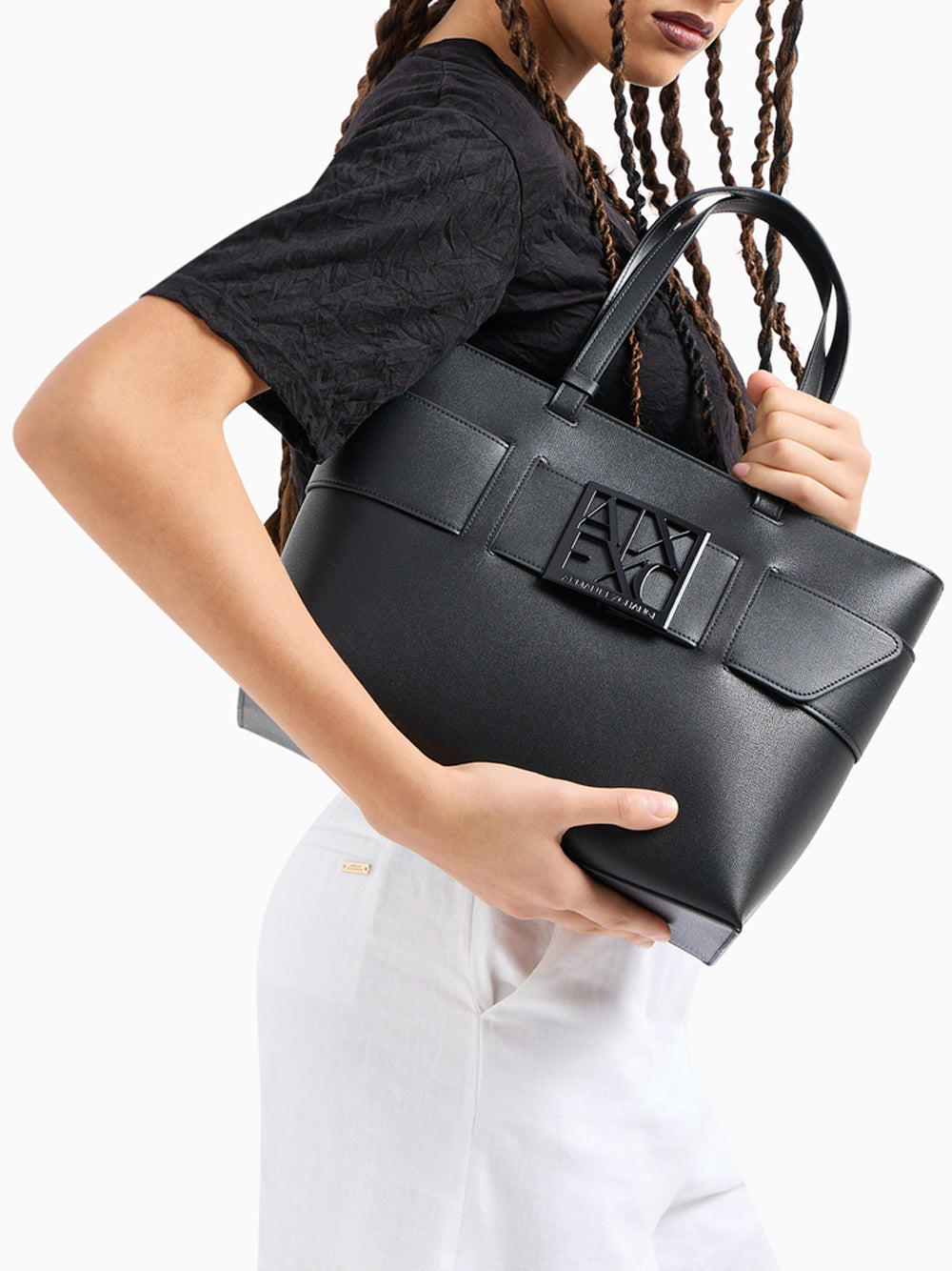 Borsa Shopper Armani Exchange da Donna - Nero