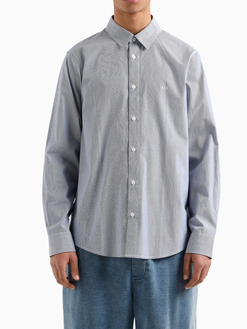 Camicia Casual Armani Exchange da Uomo - Bianco Blu