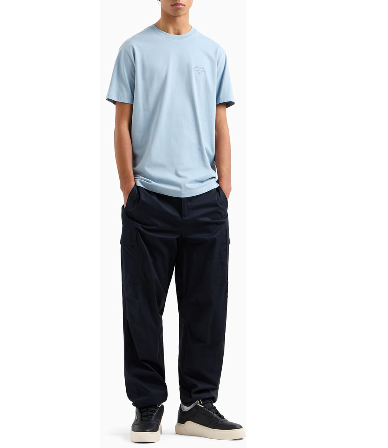 A|X Armani Exchange T-shirt Uomo Mod. XM000752 AF12308 U9287 Celeste Blu