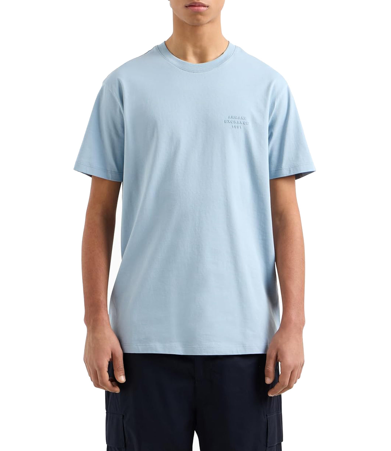 A|X Armani Exchange T-shirt Uomo Mod. XM000752 AF12308 U9287 Celeste Blu