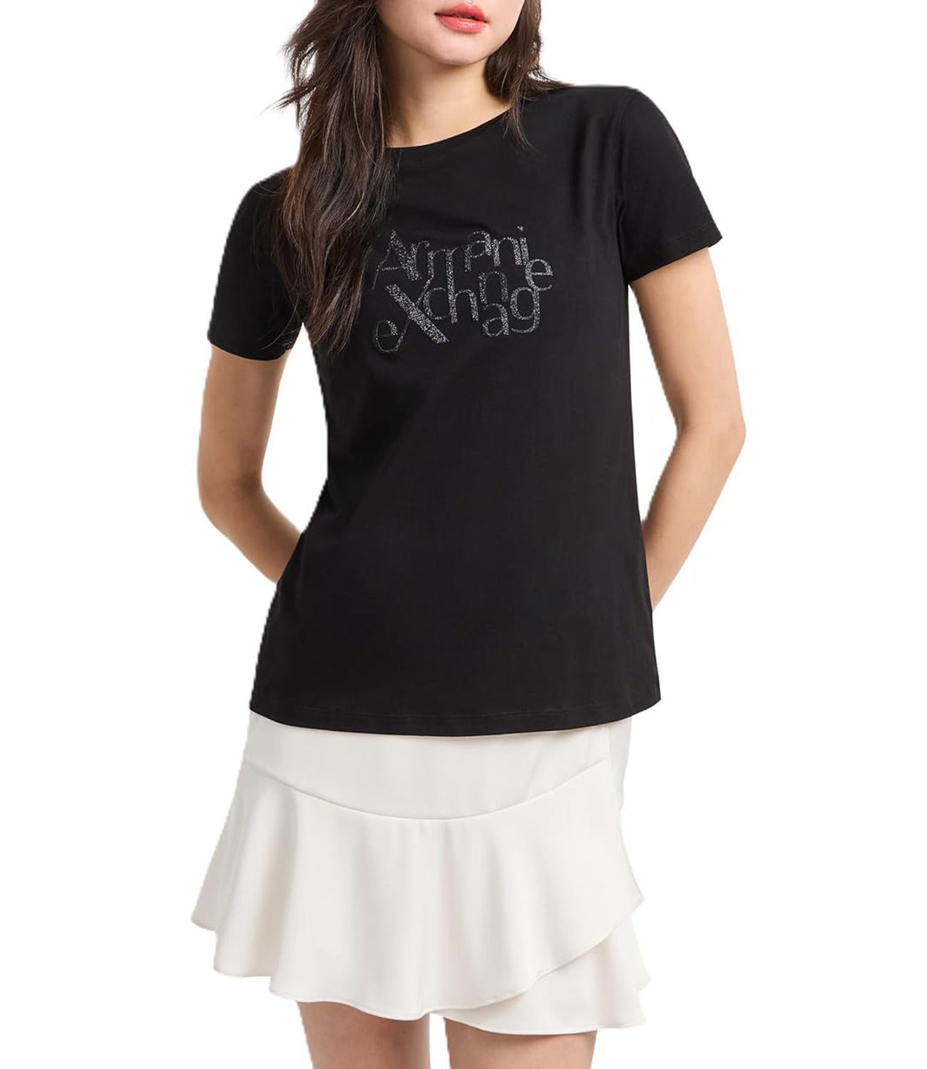 A|X Armani Exchange T-shirt Donna Mod. XW000109 AF10359 UC001 Nero