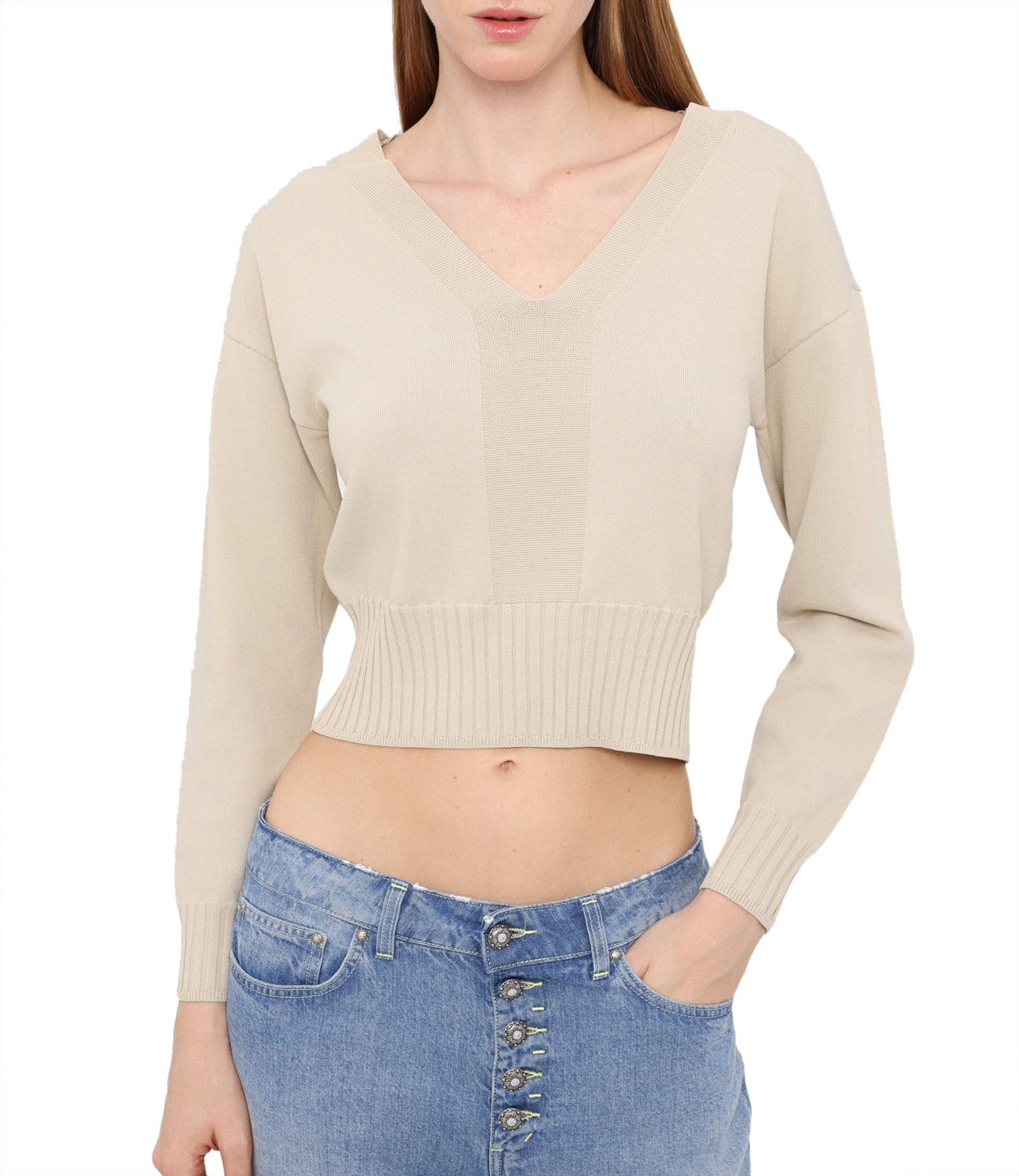 A|X Armani Exchange Maglia Donna Mod. XW000117 AF10352 U1095 Sabbia Beige