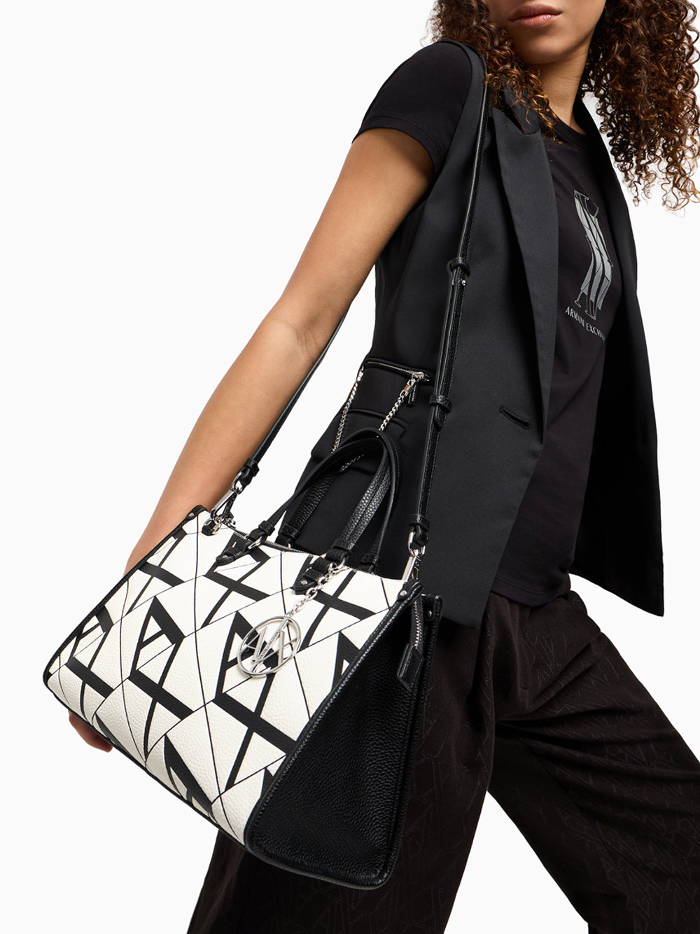 Borsa a Mano Armani Exchange da Donna - Bianco