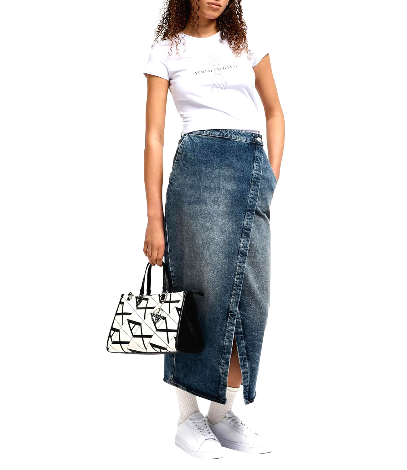 A|X Armani Exchange T-shirt Donna Mod. XW000512 AF11929 U0002 Bianco