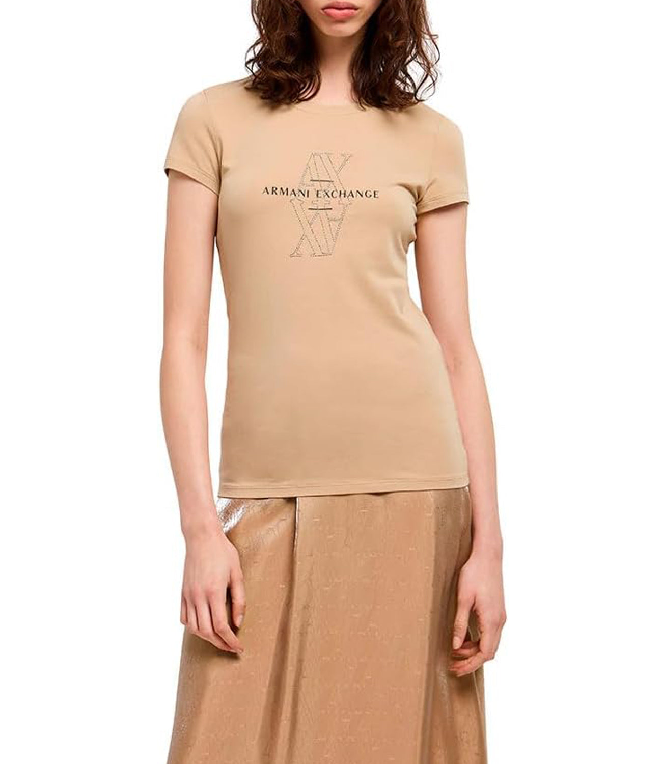 A|X Armani Exchange T-shirt Donna Mod. XW000512 AF11929 U6218 Beige
