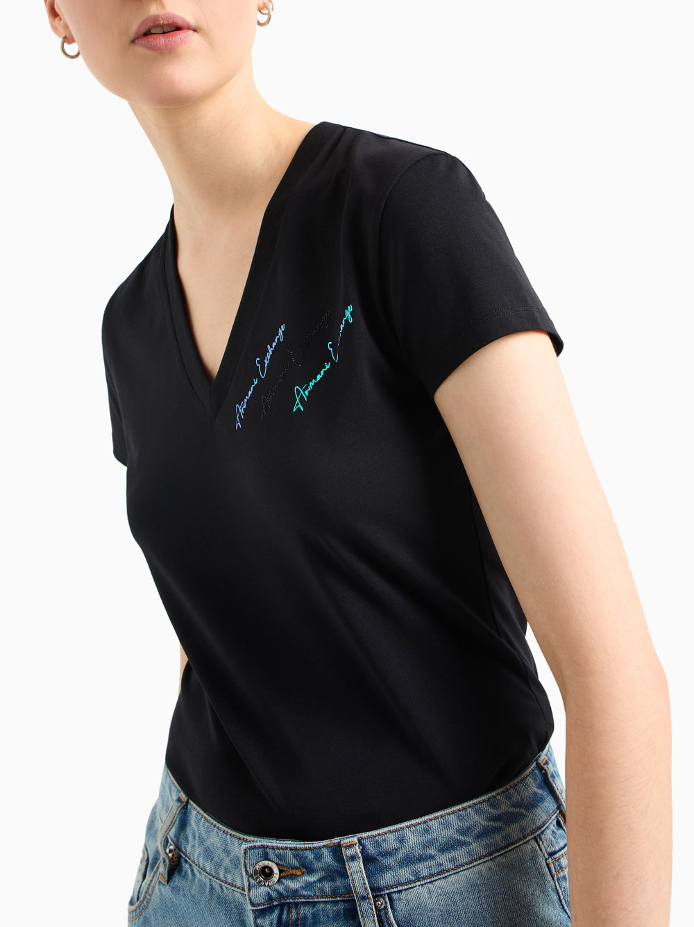 T-shirt Armani Exchange da Donna - Nero