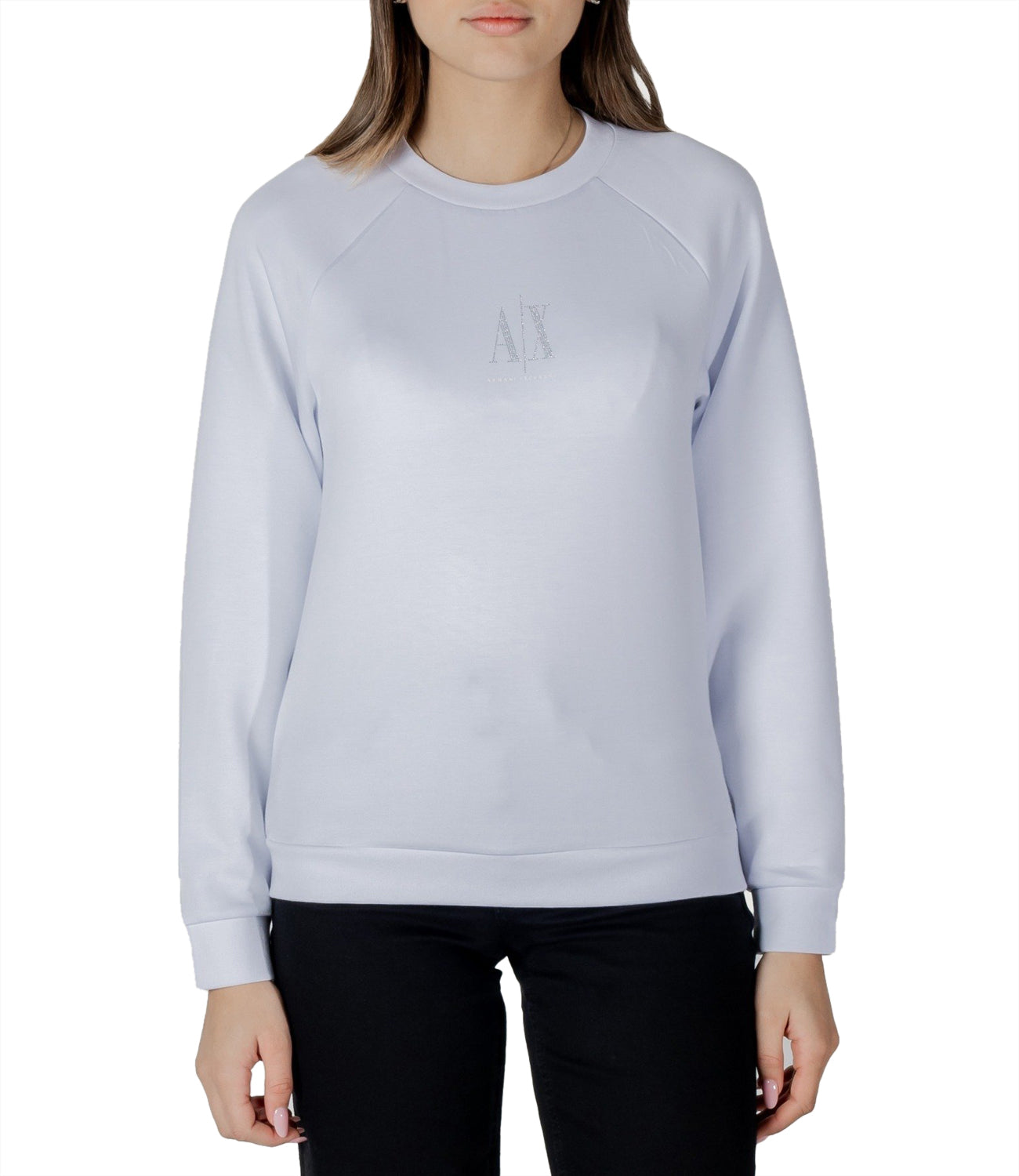 A|X Armani Exchange Felpa Girocollo Donna Mod. XW000826 AF13397 UC002 Bianco