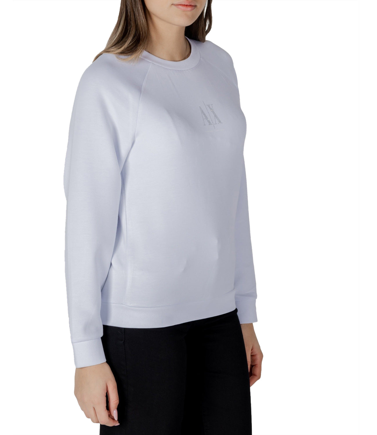 A|X Armani Exchange Felpa Girocollo Donna Mod. XW000826 AF13397 UC002 Bianco