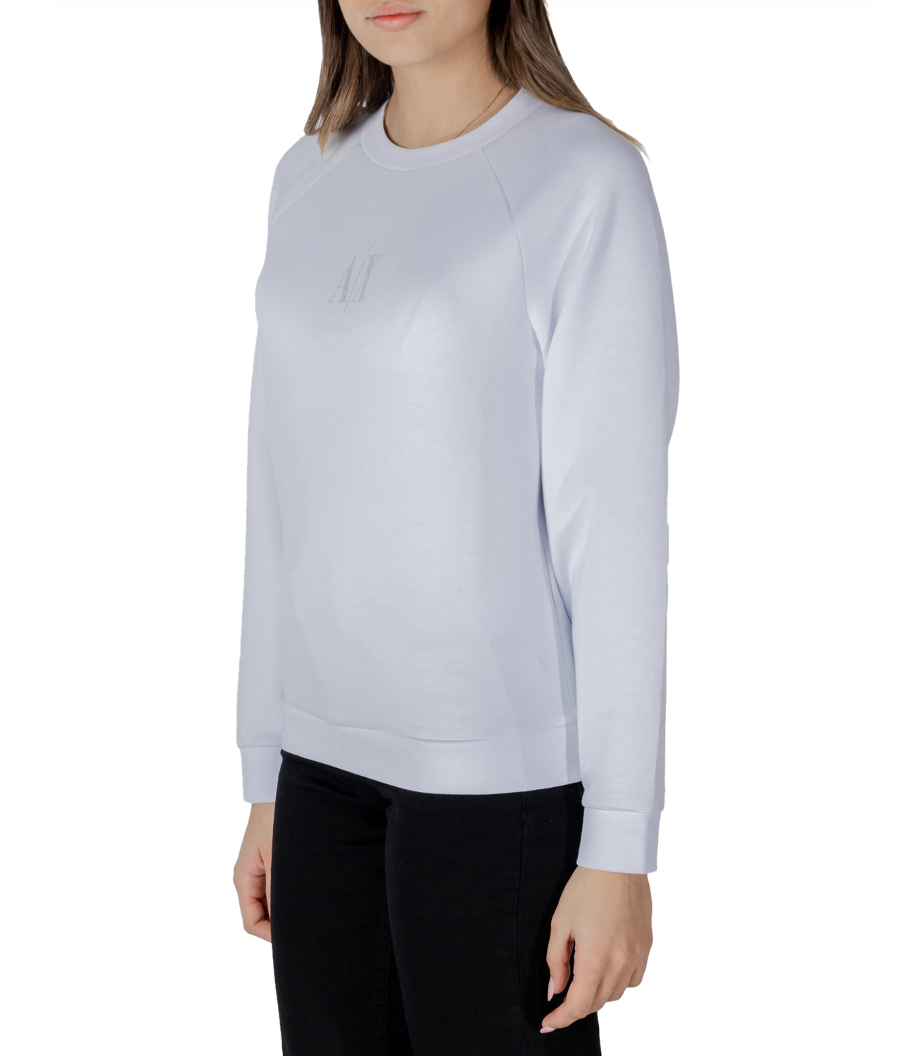 A|X Armani Exchange Felpa Girocollo Donna Mod. XW000826 AF13397 UC002 Bianco