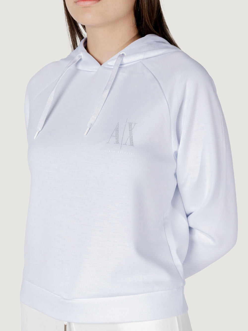 Felpa Cappuccio Armani Exchange da Donna - Bianco