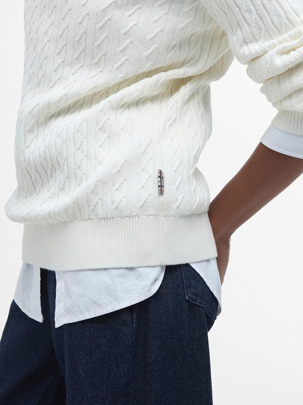 Maglione Barbour Hartland Crew Knitted da Donna - Bianco