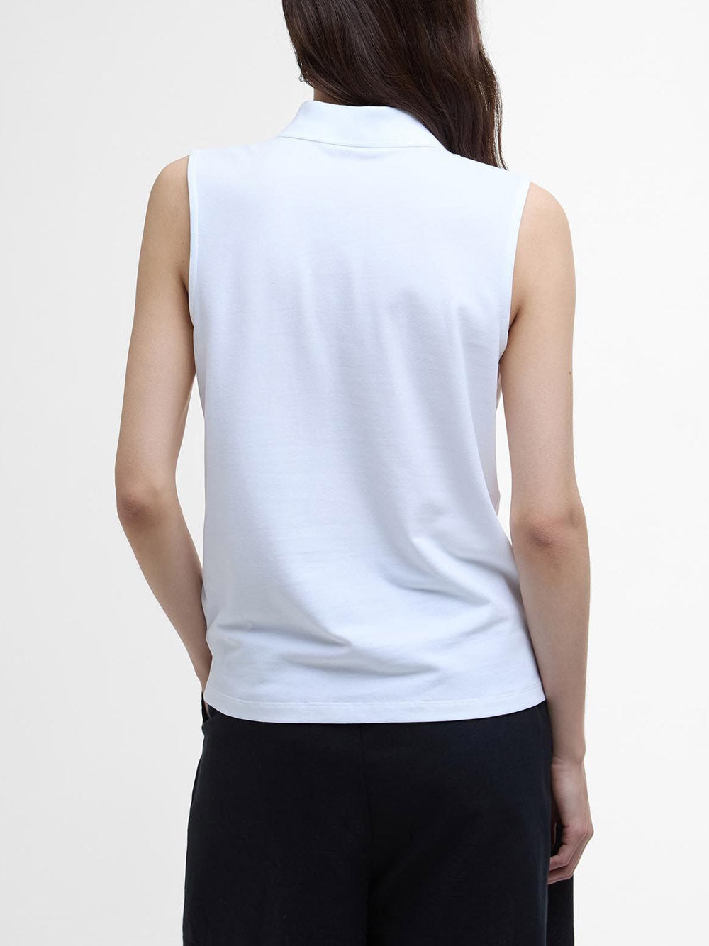 Polo Barbour Bowford Sleeveless da Donna - Bianco
