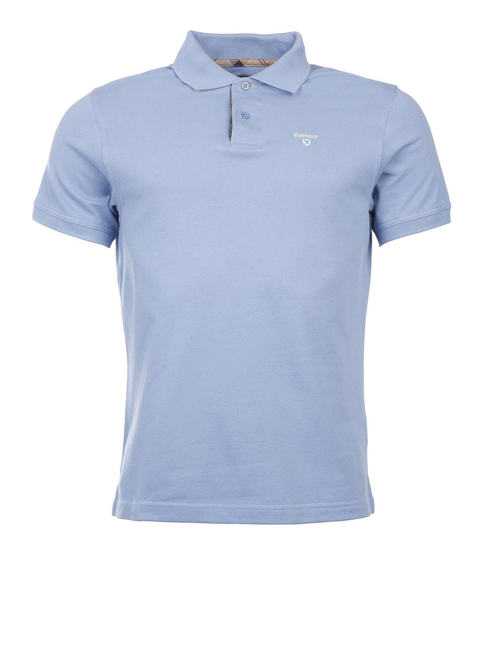 Polo Barbour Tartan Pique da Uomo - Celeste