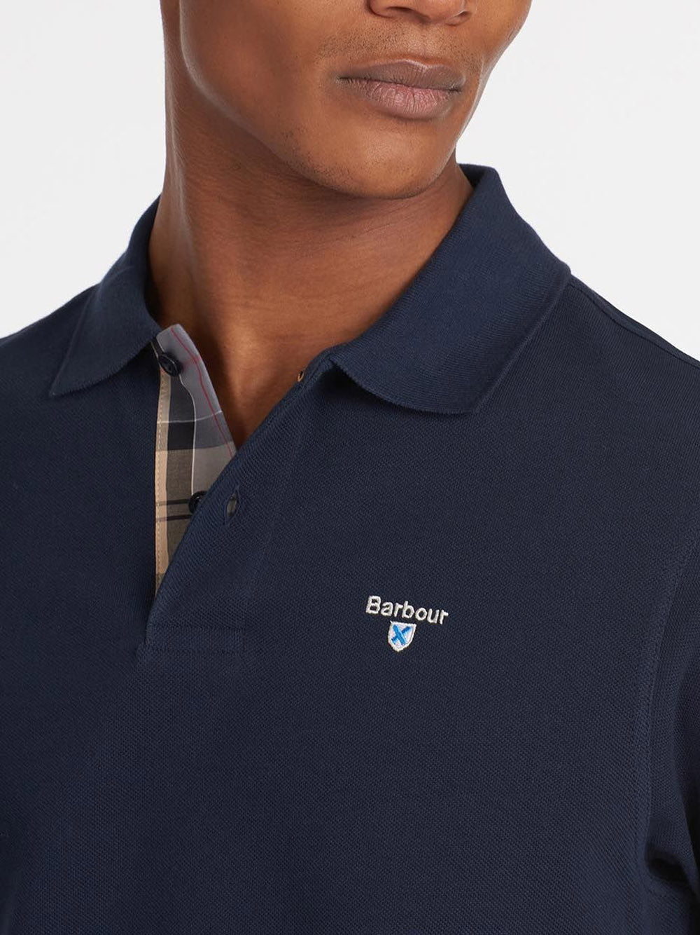 Polo Barbour Tartan Pique da Uomo - Blu