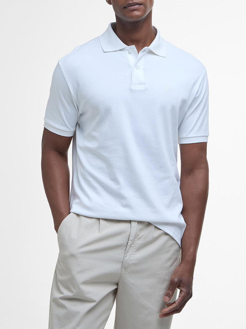 Polo Barbour Hylton Interlock da Uomo - Bianco