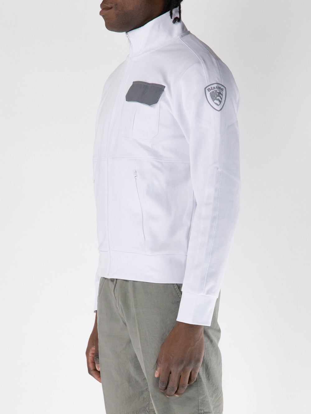 Felpa Zip Blauer Walton da Uomo - Bianco