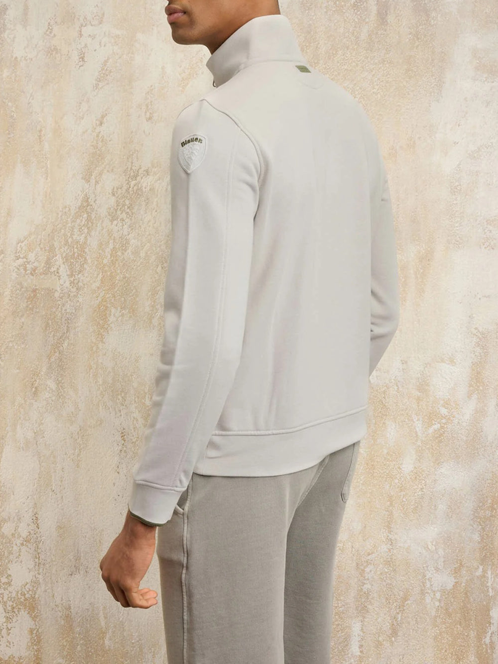 Felpa Zip Blauer City da Uomo - Bianco