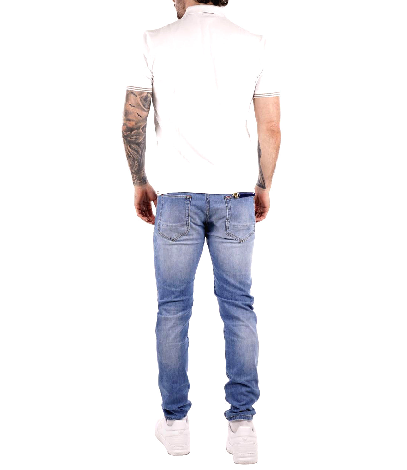 Blauer Polo Manica Corta Uomo Mod. BLUT02306 6801 100 Bianco