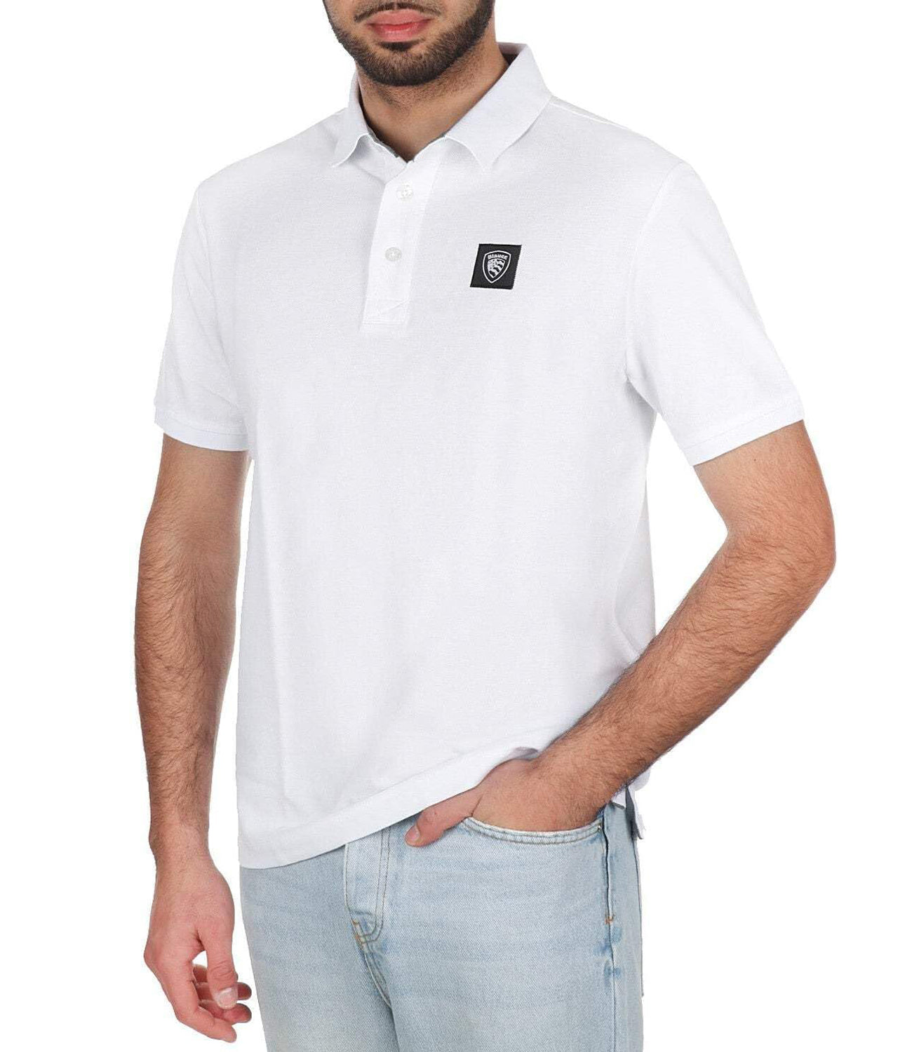 Blauer Polo Maniche Corte Uomo Mod. BLUT02309 7125 100 Bianco