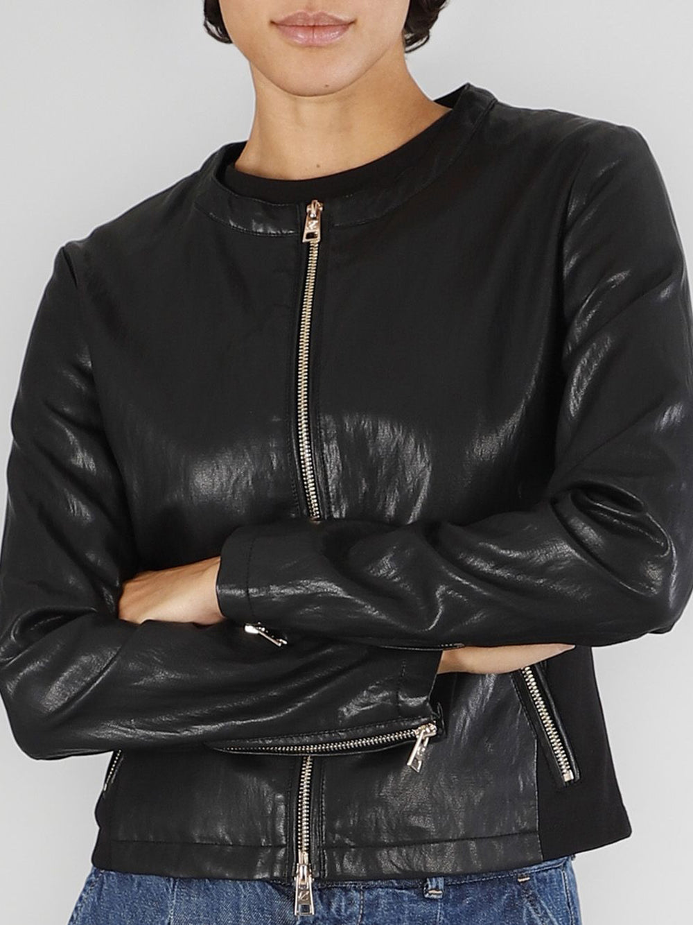 Giubbino Biker Similpelle CafèNoir da Donna - Nero