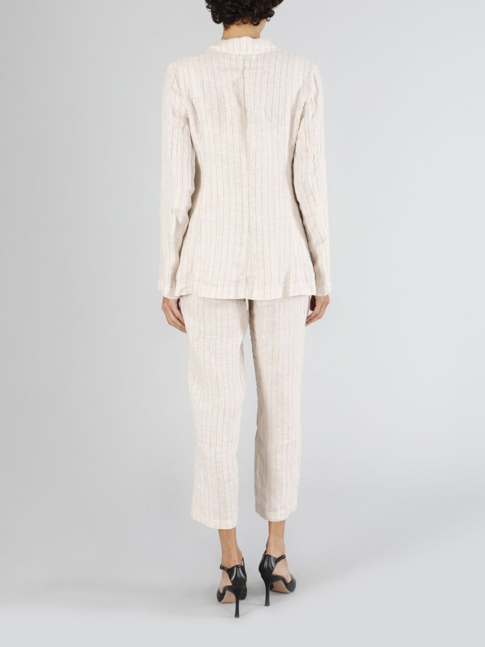 Giacca CafèNoir Monopetto Mistolino Gessato da Donna - Avorio