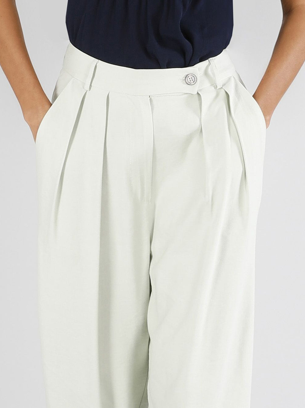 Pantalone Palazzo con Pinces CafèNoir da Donna - Verde