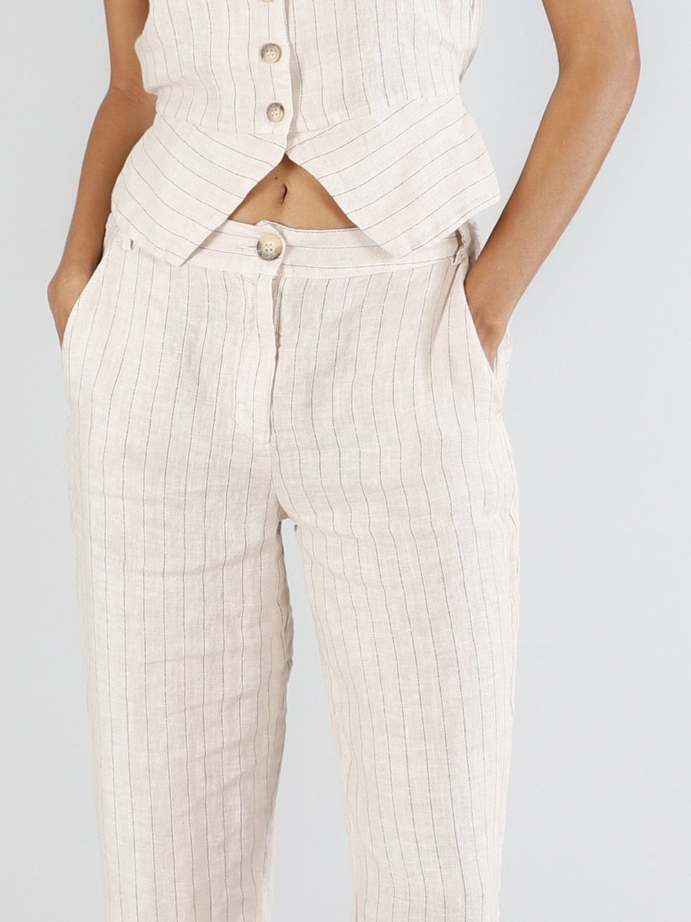 Pantalone Capri mistolino CafèNoir da Donna - Avorio
