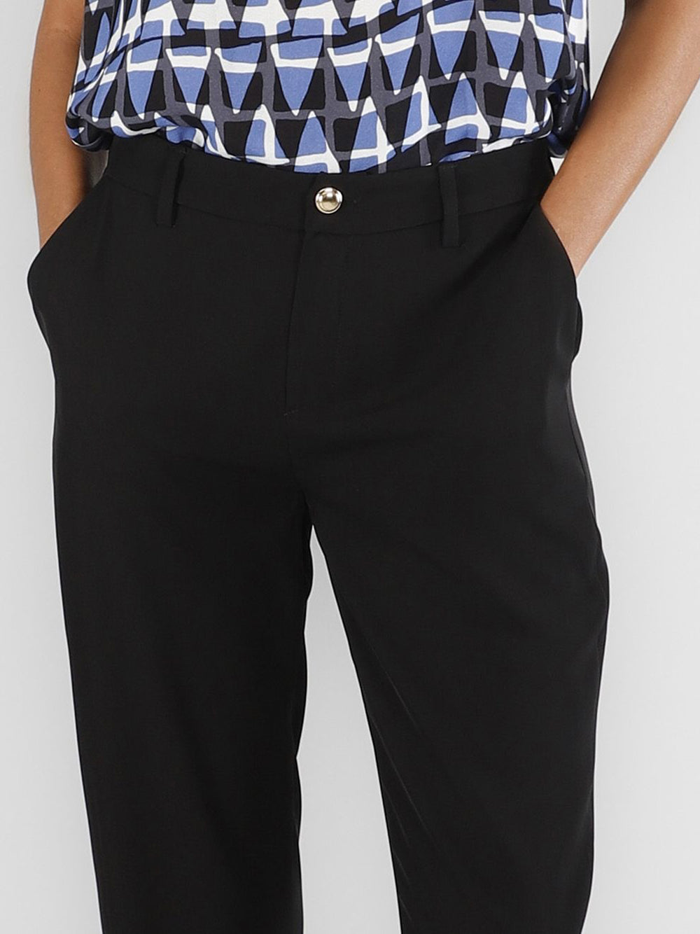 Pantalone Sigaretta Gamba Dritta CafèNoir da Donna - Nero