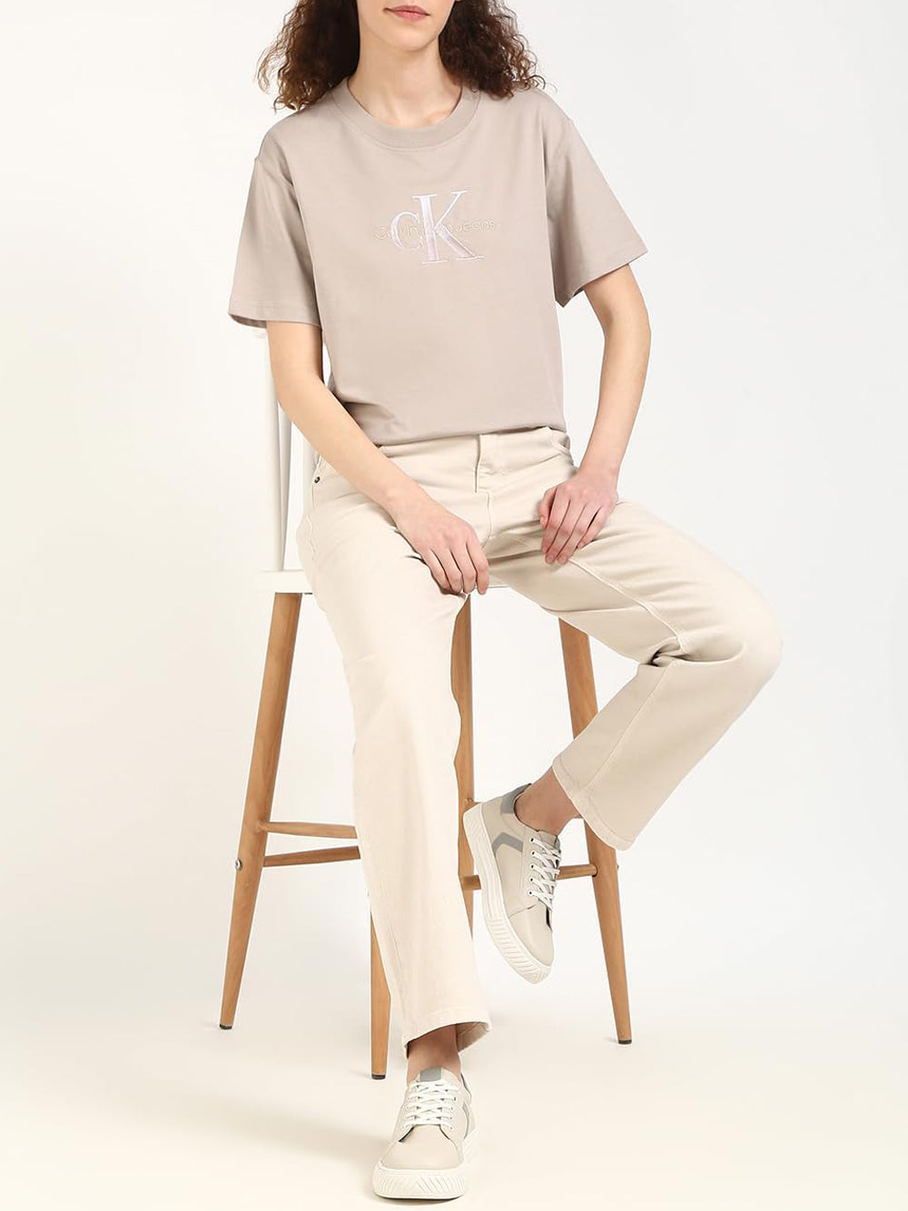 Calvin Klein Calvin Klein Jeans T-shirt Donna Mod. J20J224798 PAN Sabbia Beige