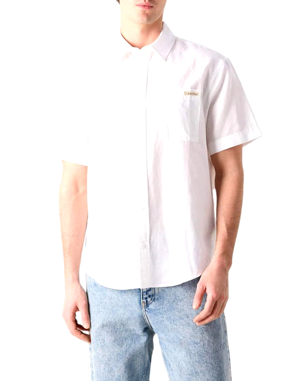 Calvin Klein Calvin Klein Jeans Camicia Manica Corta Uomo Mod. J30J327296 YAF Bianco