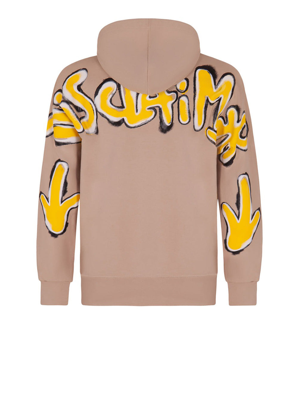 Felpa Cappuccio Disclaimer da Uomo - Beige
