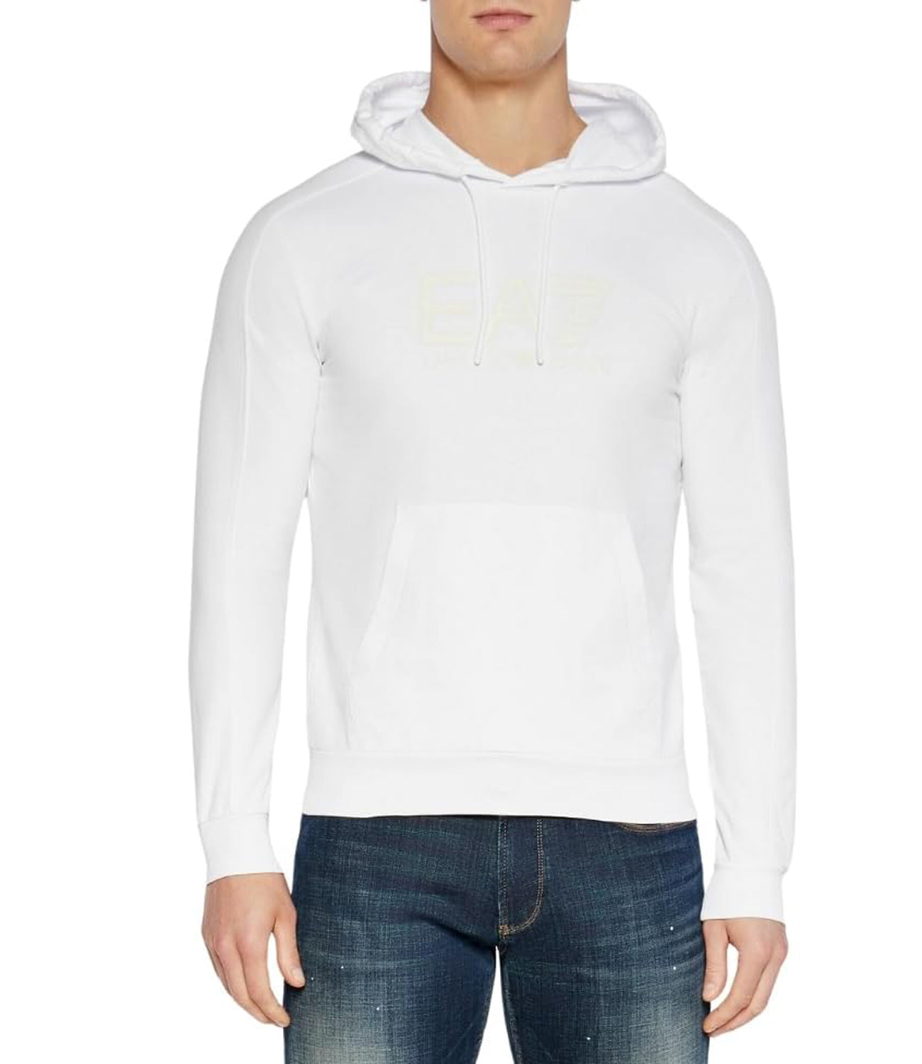 Ea7 Emporio Armani Felpa cappuccio Uomo Mod. 6DPM62 PJVRZ 1100 WHITE Bianco