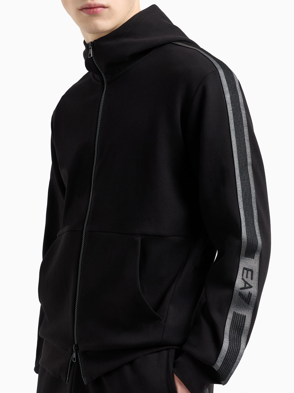 Felpa Zip Ea7 da Uomo - Nero