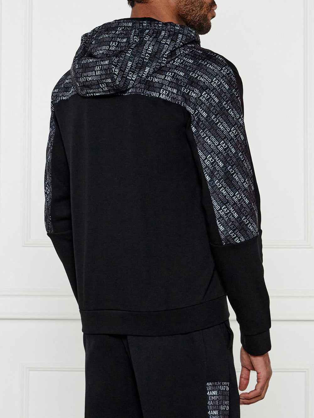 Felpa Zip Ea7 da Uomo - Nero