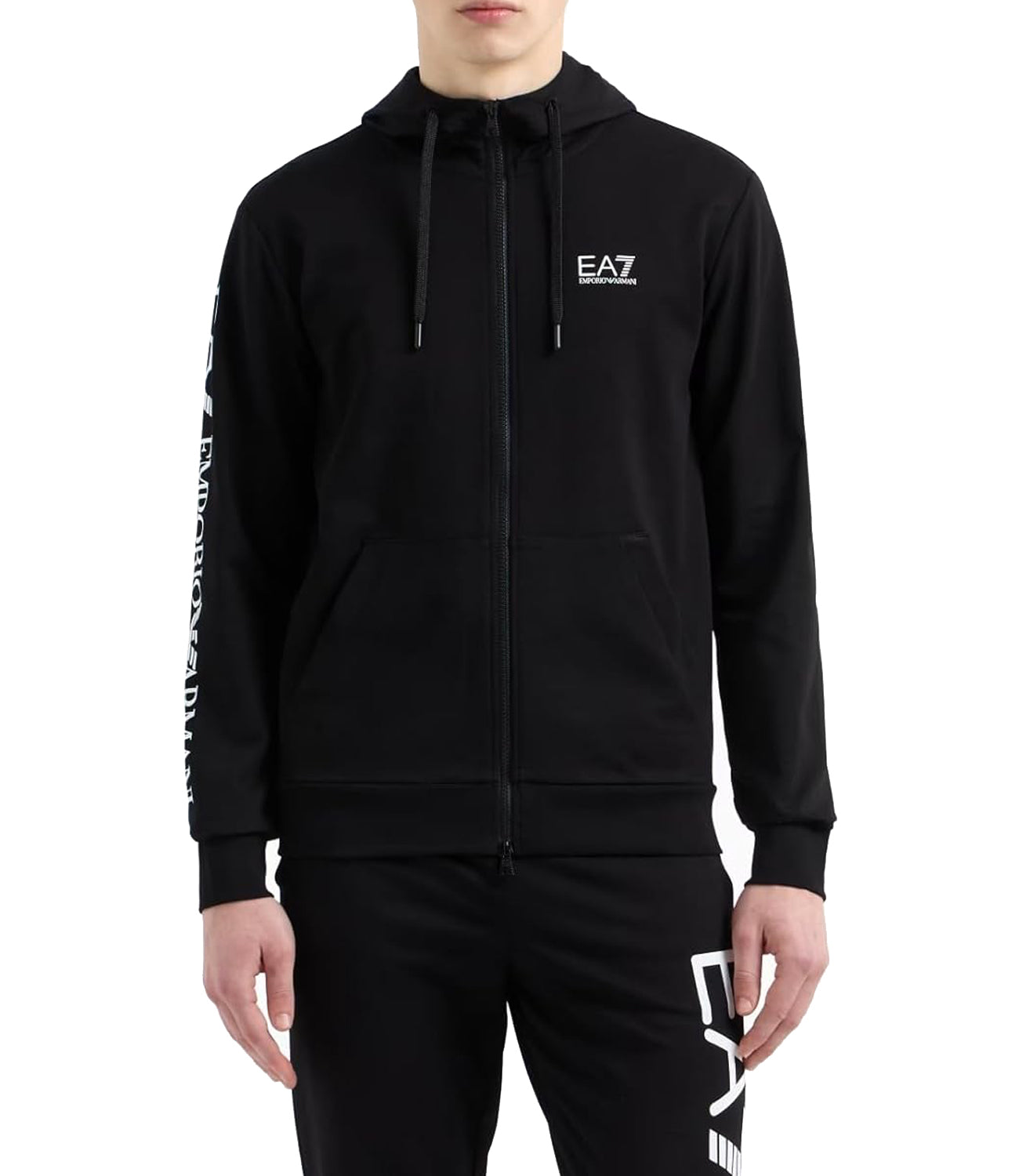 Ea7 Emporio Armani Felpa Zip Uomo Mod. 7M000568 AF13512 MC001 BLACK Nero
