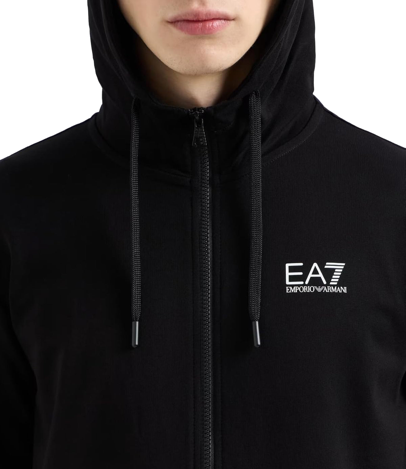 Ea7 Emporio Armani Felpa Zip Uomo Mod. 7M000568 AF13512 MC001 BLACK Nero