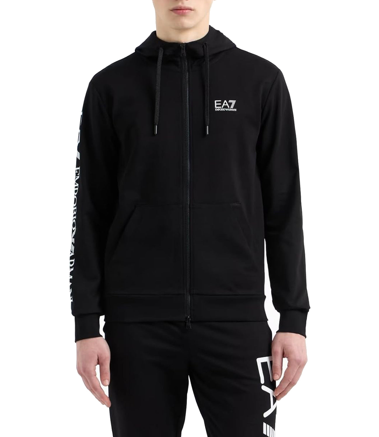 Ea7 Emporio Armani Felpa Zip Uomo Mod. 7M000568 AF13512 MC001 BLACK Nero