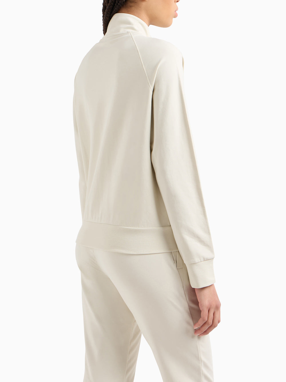 Felpa Zip Ea7 da Donna - Avorio