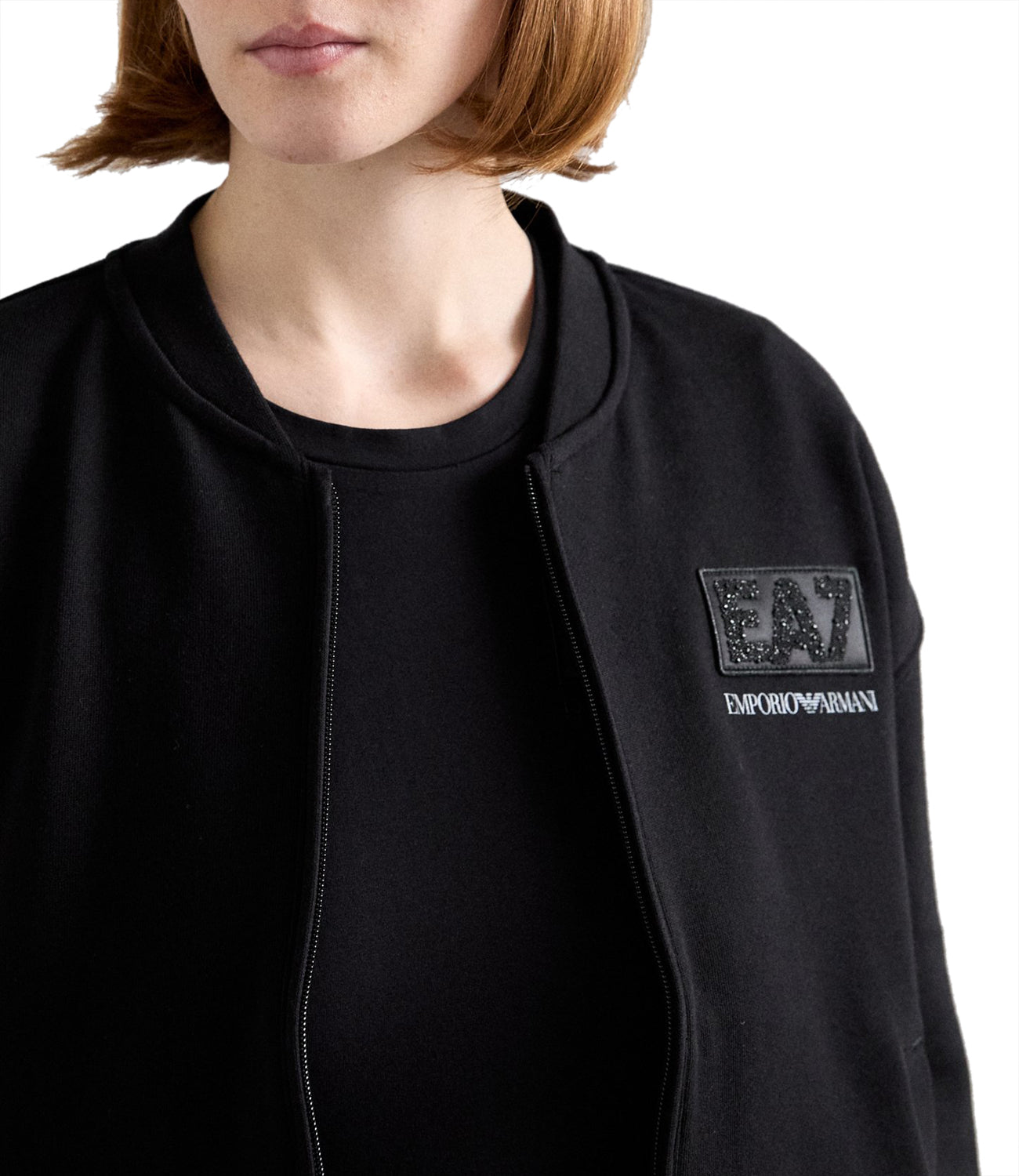 Ea7 Emporio Armani Felpa Zip Donna Mod. 7W000178 AF12473 UC001 Black Nero