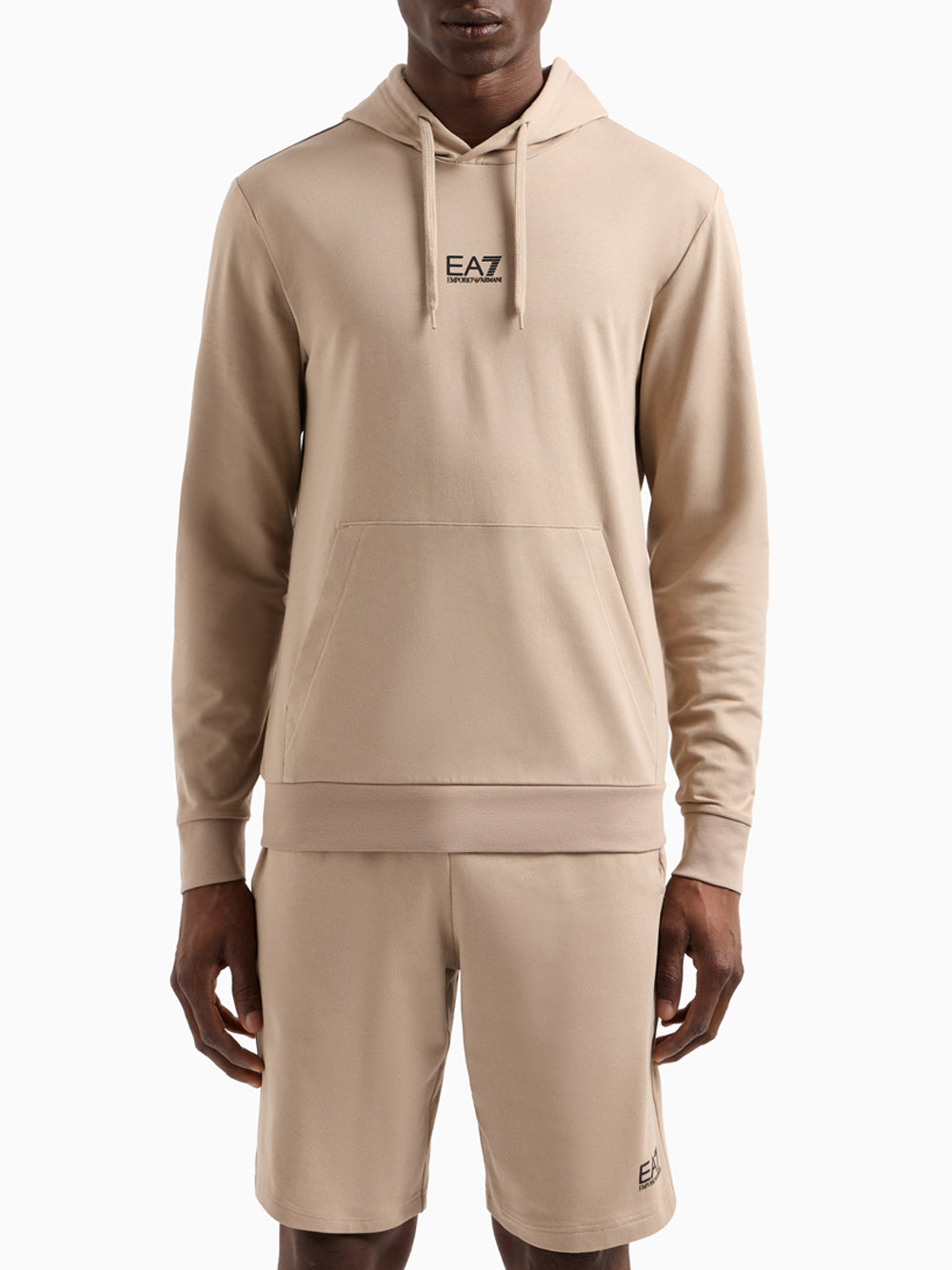 Felpa Cappuccio Ea7 da Uomo - Beige