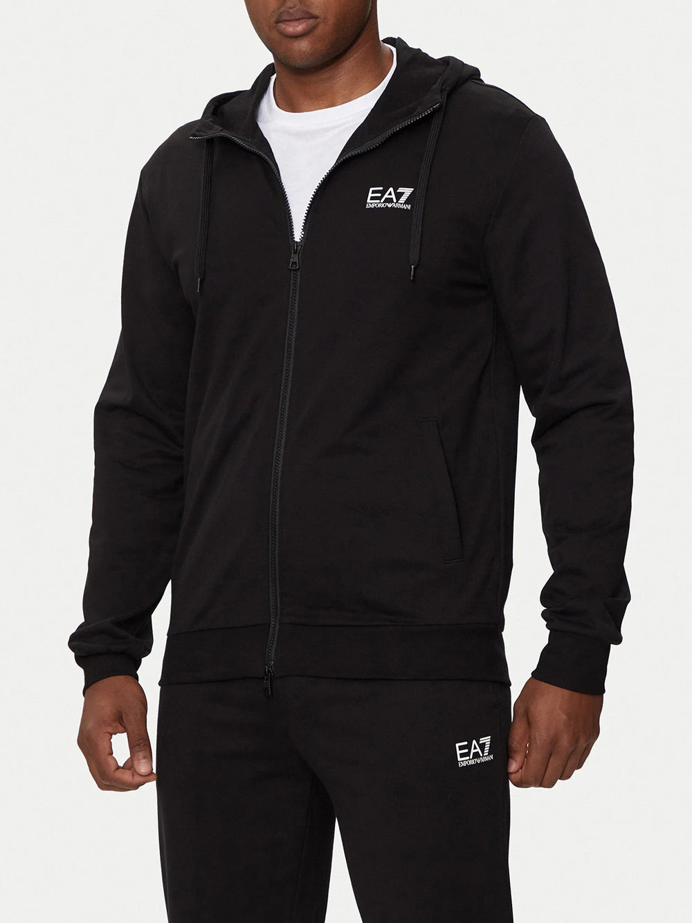 Felpa Zip Ea7 da Uomo - Nero