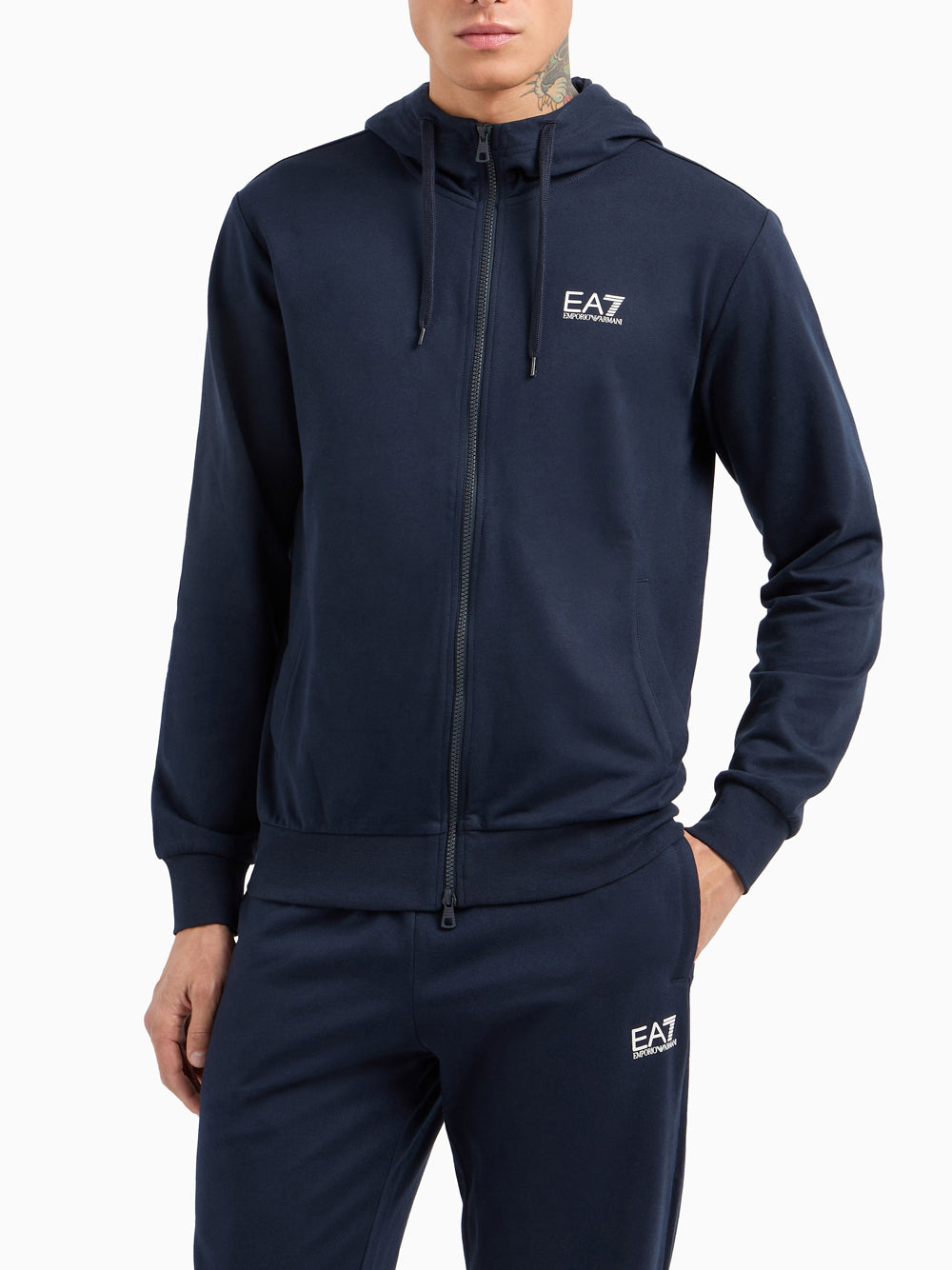 Felpa Zip Ea7 da Uomo - Blu