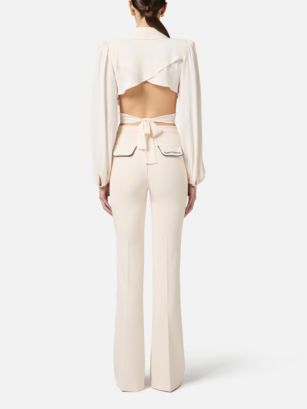 Pantalone Zampa Elisabetta Franchi da Donna - Avorio