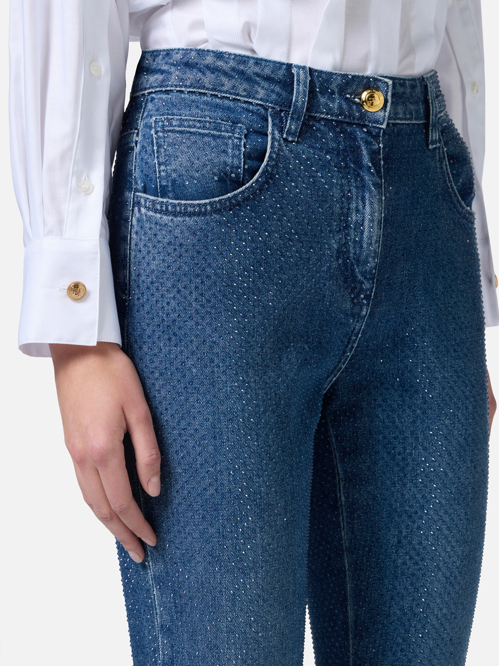 Jeans Slim Elisabetta Franchi da Donna - Denim