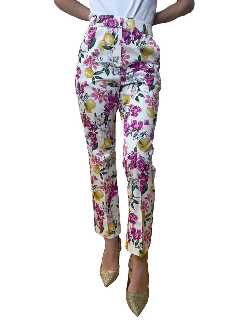 Pantalone Slim Emme Marella Copy da Donna - Floreale Multicolore